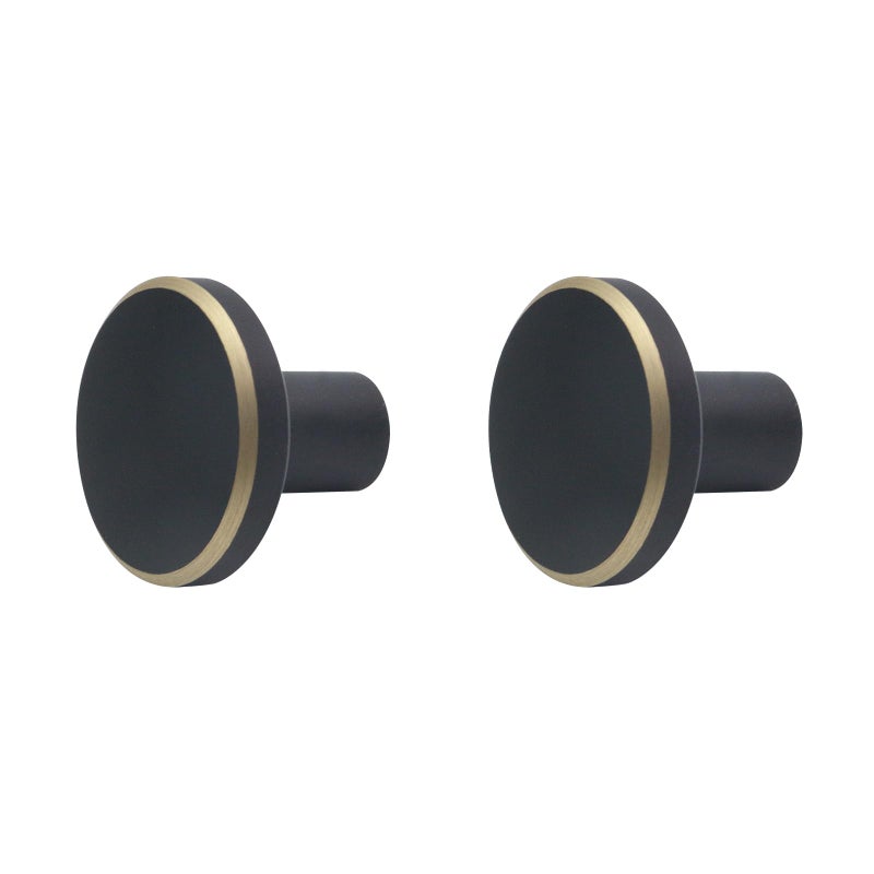 Karcy Mcredy Mini Cabinet Knobs Handles Round Black Kitchen Dresser Knobs Pulls 1x0.8 / 25x20 mm (DxH) Set of 4 - Image 3